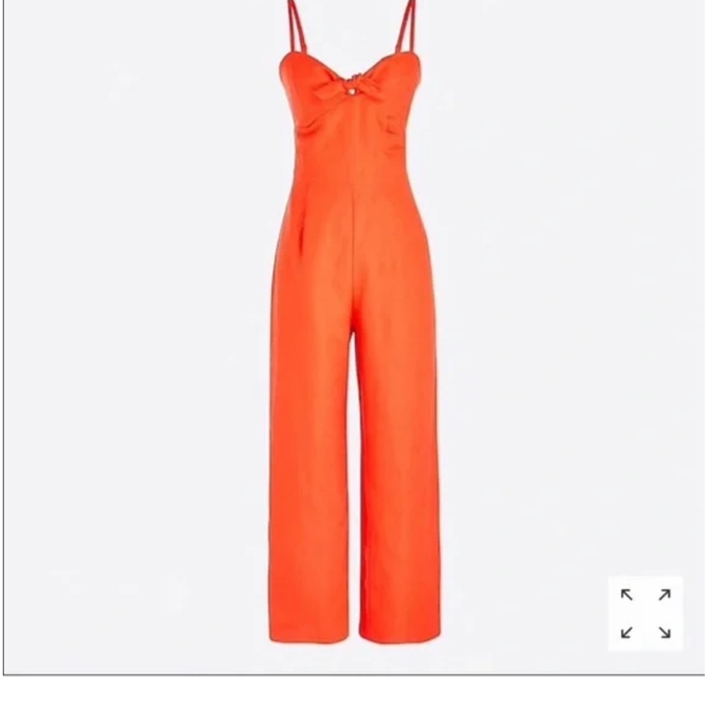 J. Crew Linen Tie-front Wide Leg Jumpsuit Sz 14